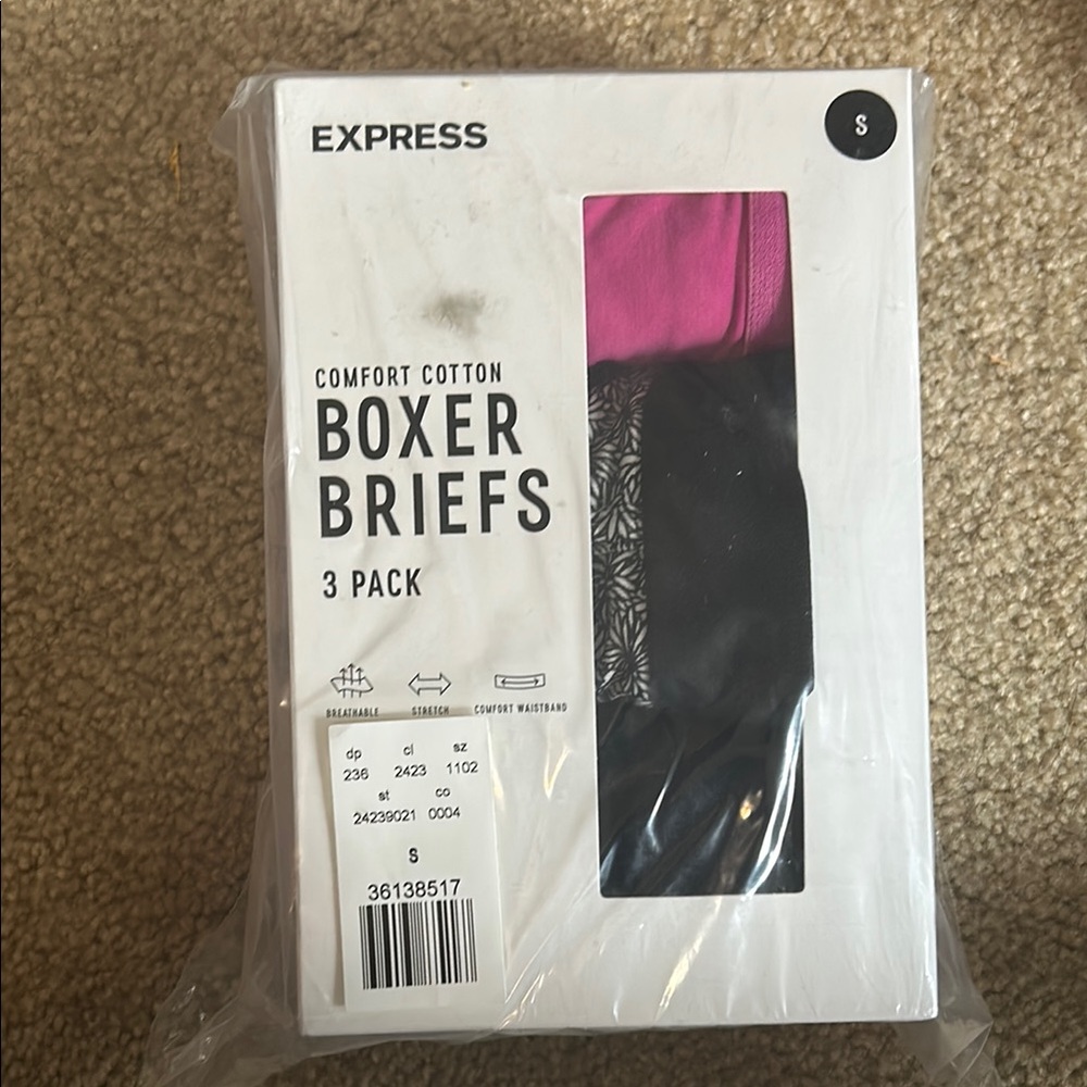 (NWT)Express Comfort Cotton Boxer Briefs 3 Pack
